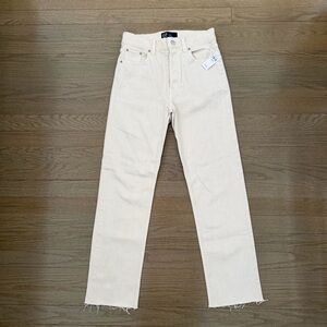 NWT GAP High Rise Cheeky Straight Jeans with Raw Hem Size 0 25R